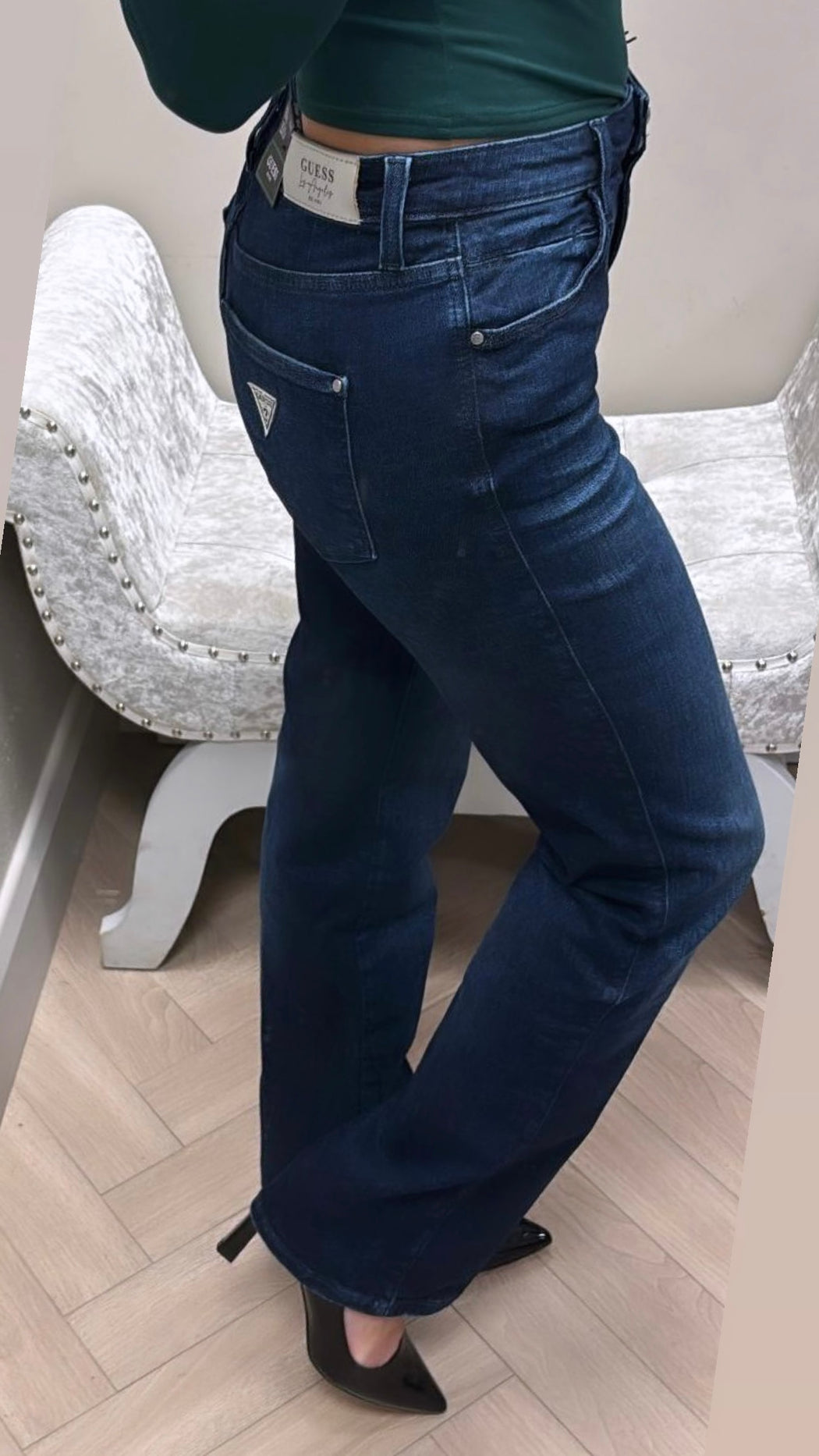 Guess Mid Rise Sexy Straight Jeans. W5BA15D0791
