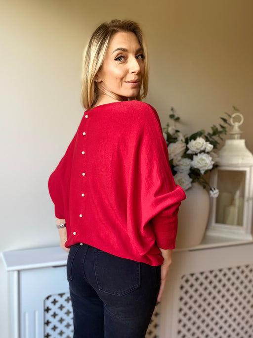 ELBA RED  KNIT JUMPER