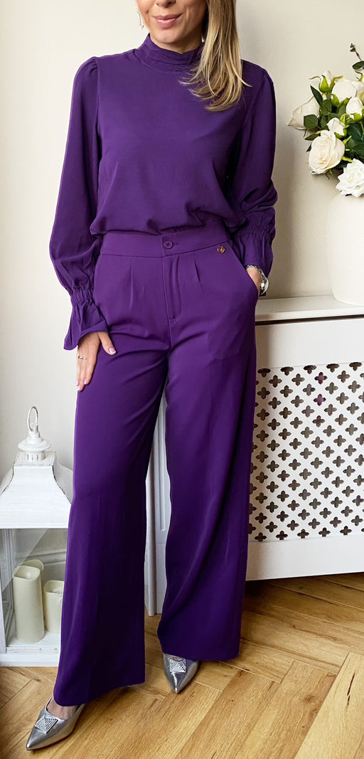 Sally wide leg purple trousers