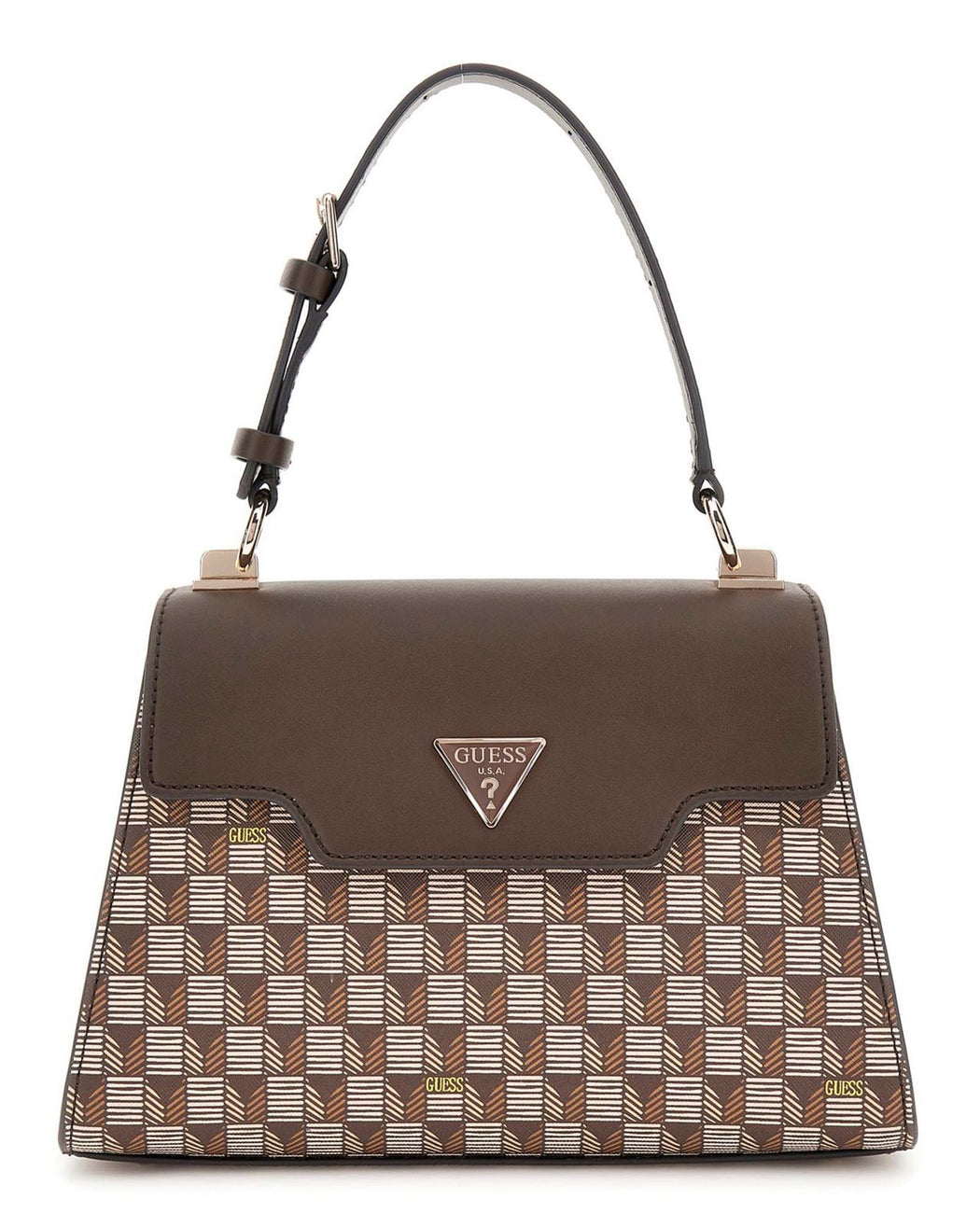 Brown logo g wave guess top handle bag JT934420