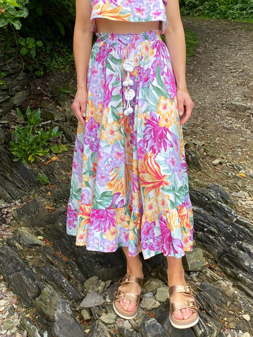 Honolulu print maxi & top set