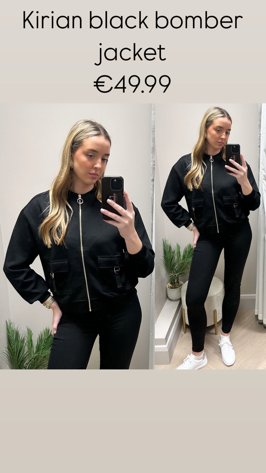 Kirian black bomber jacket