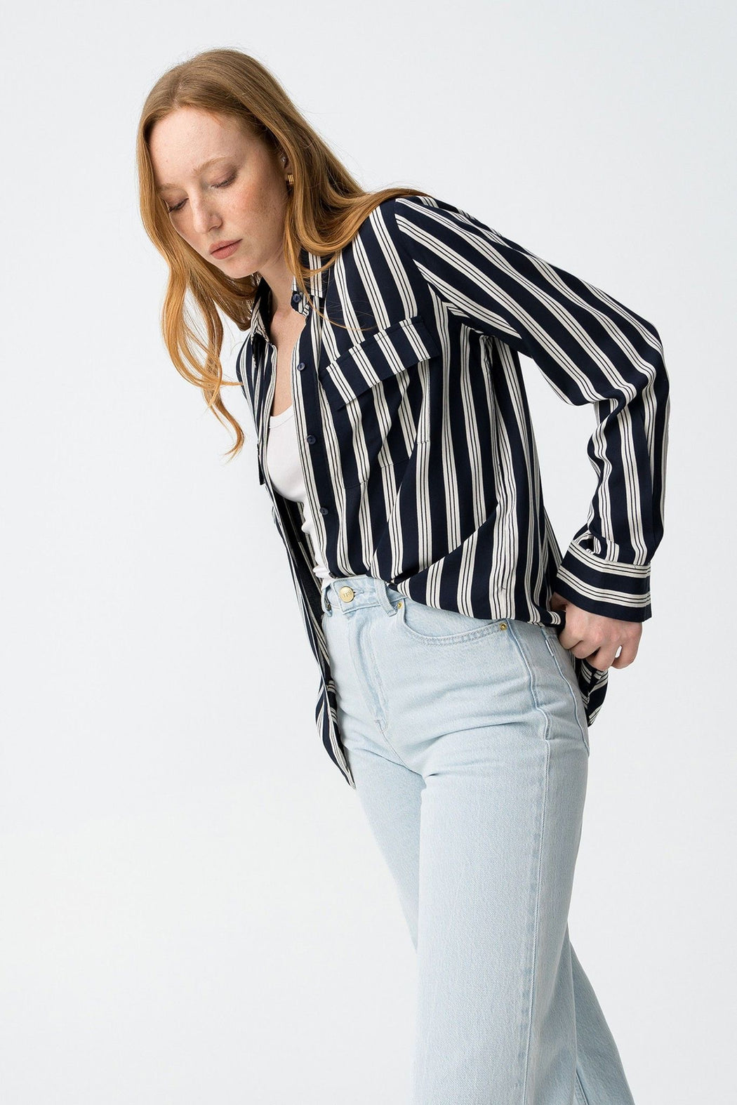 Raider striped shirt navy /cream