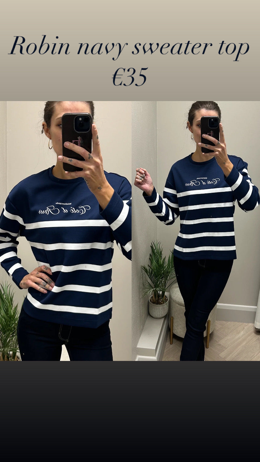 Robin navy sweater top