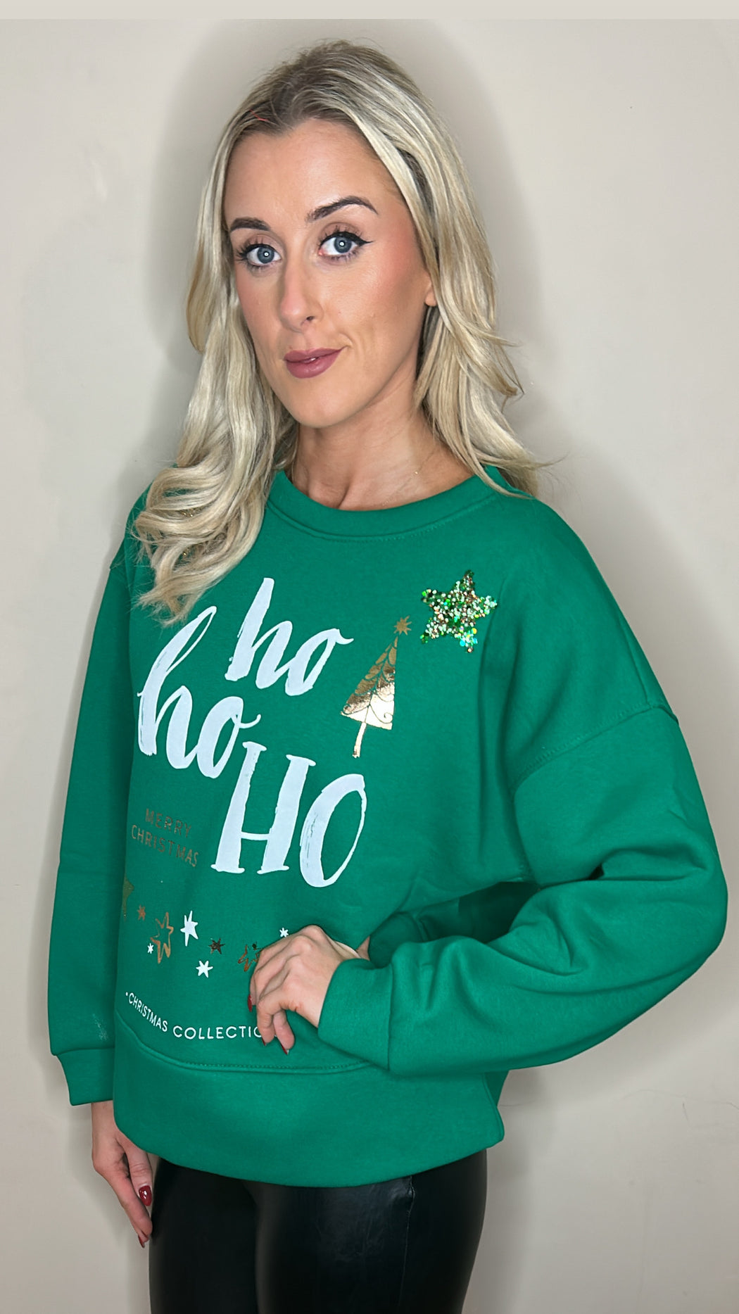 Green Ho Ho Ho Christmas sweater