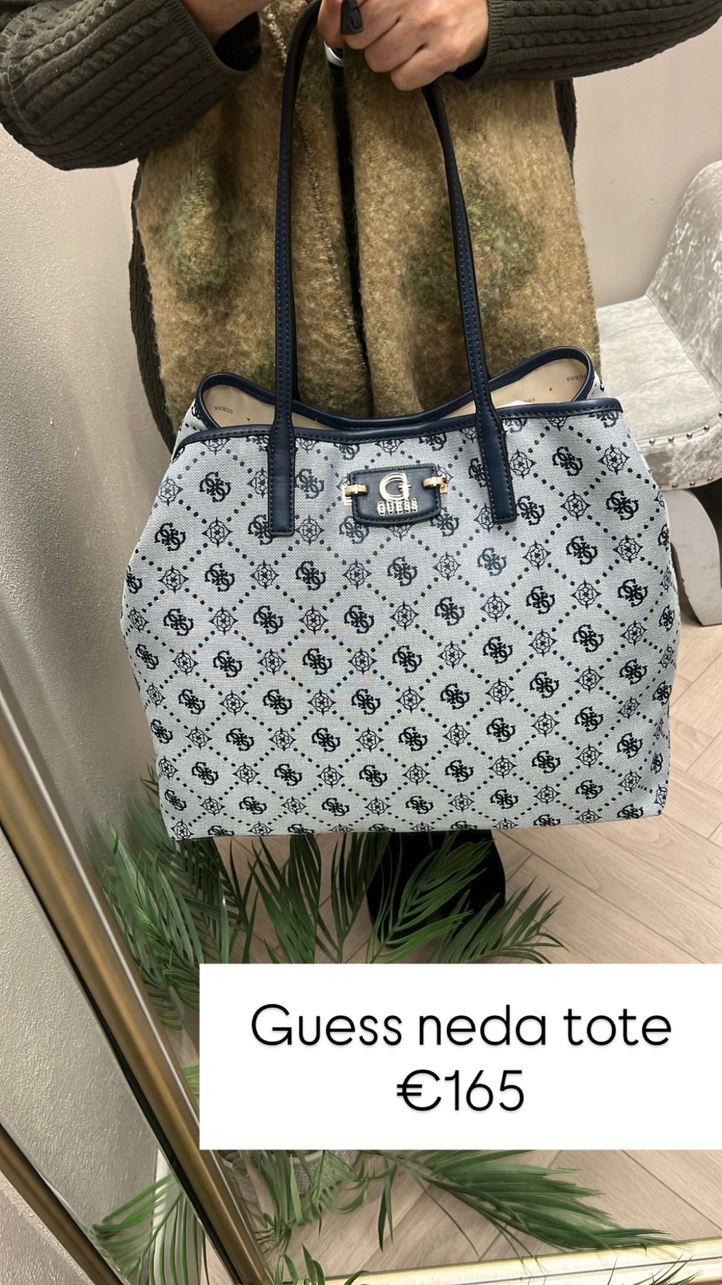 Guess neda jacquard tote bag jp965424