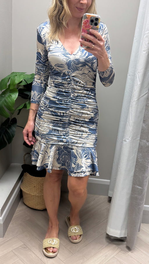 W4RK51KBAC2 guess patterned dress with frill detail