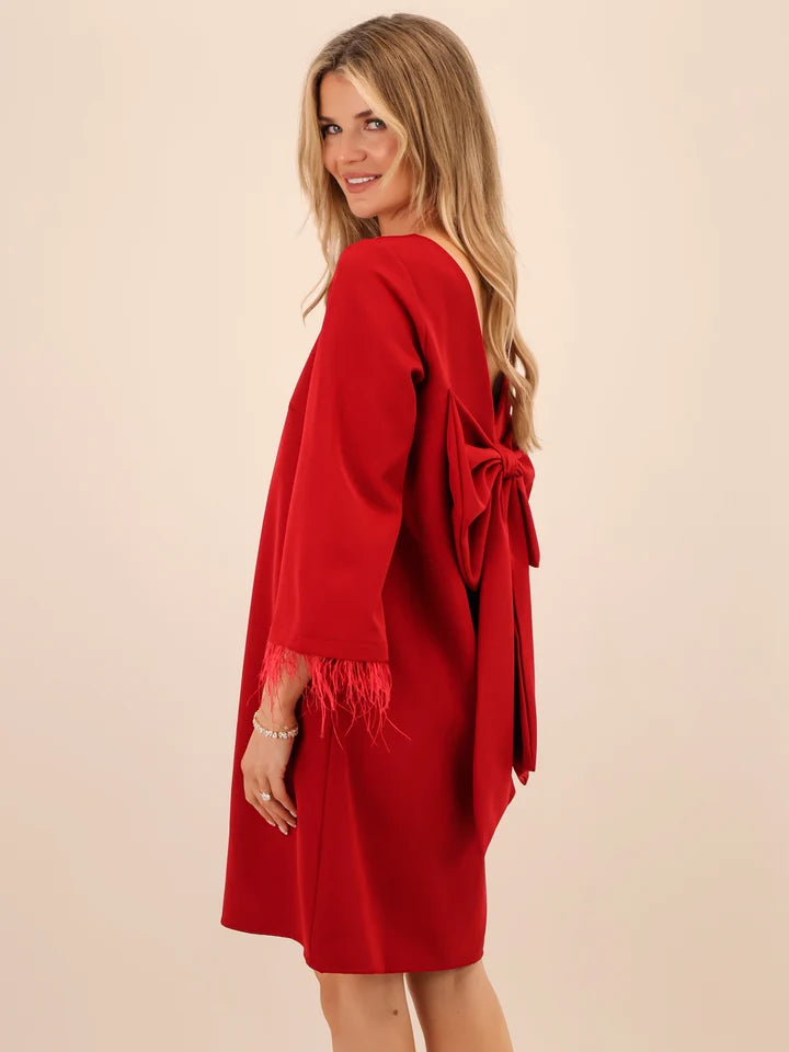 Dakota red bow back dress