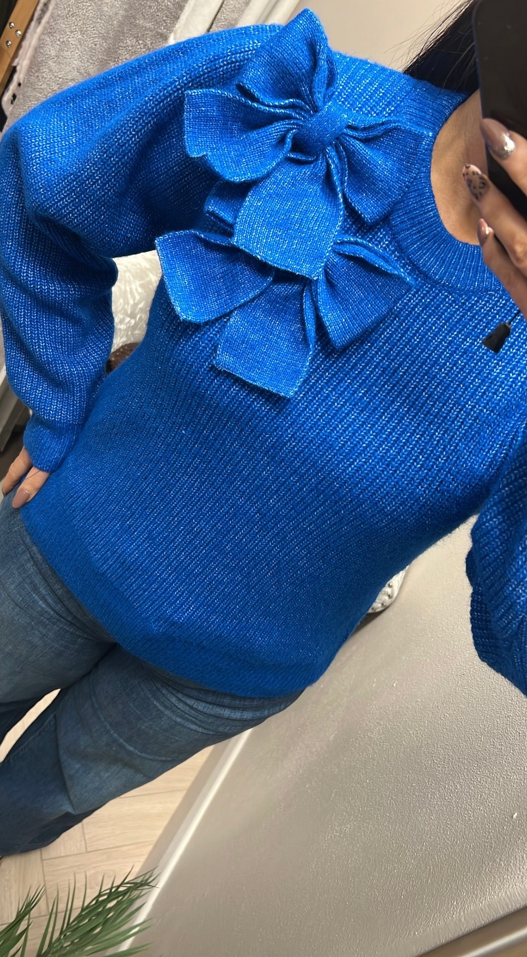 Charlie blue bow knit