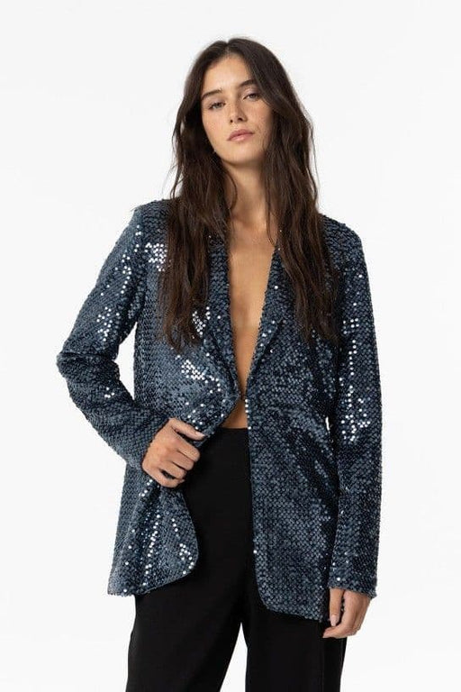 Jola teal blue sequin blazer