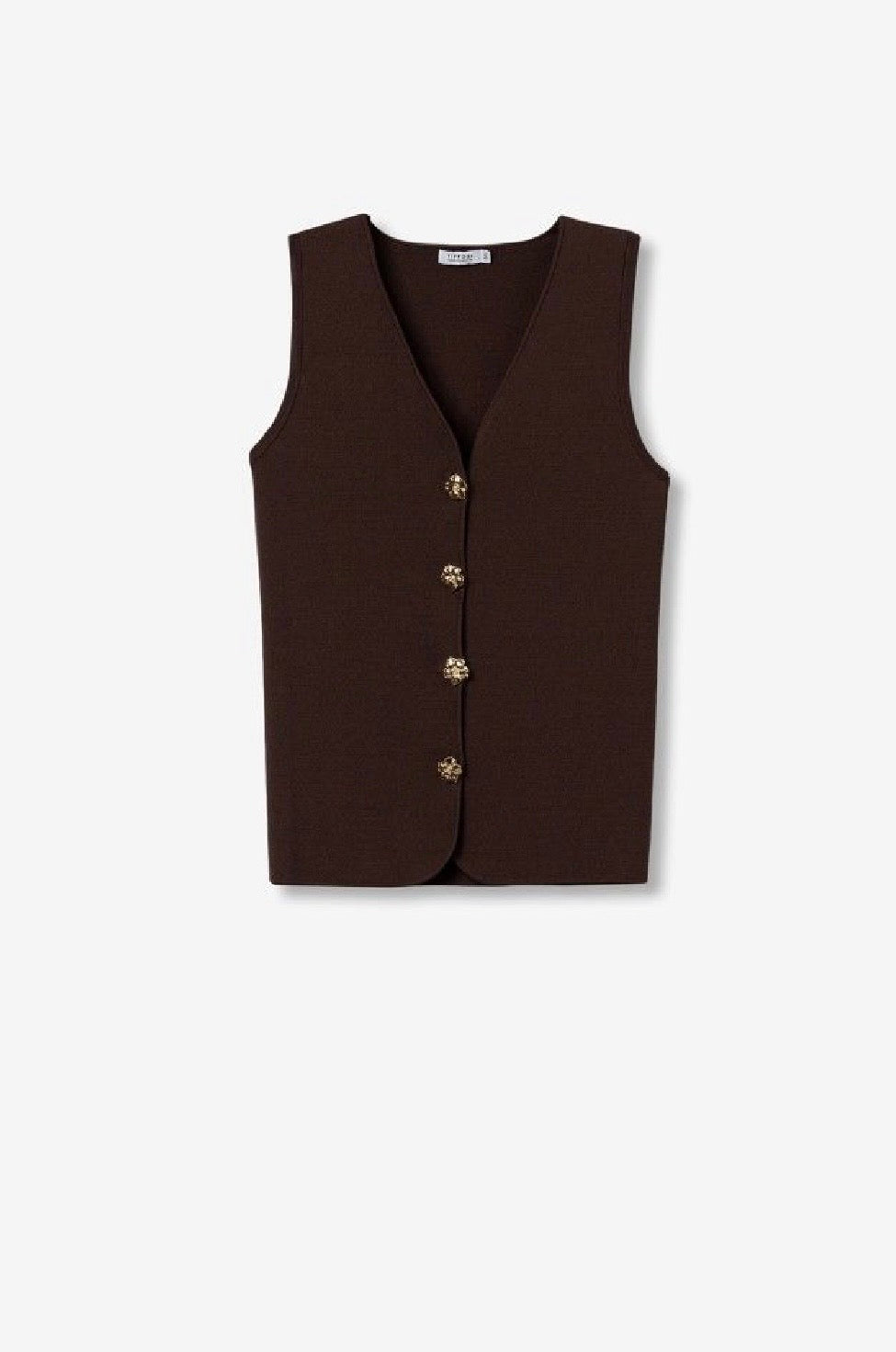 Fleur brown button waistcoat