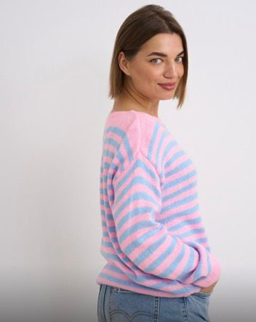 Lisa  pink/ blue striped jumper