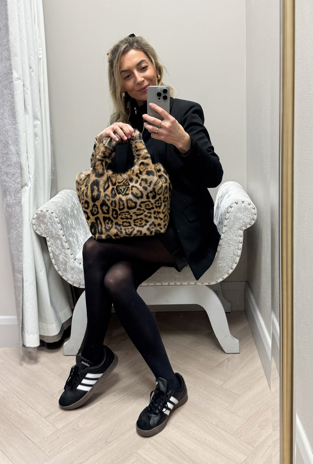 Samia guess faux fur leopard bag lb935522