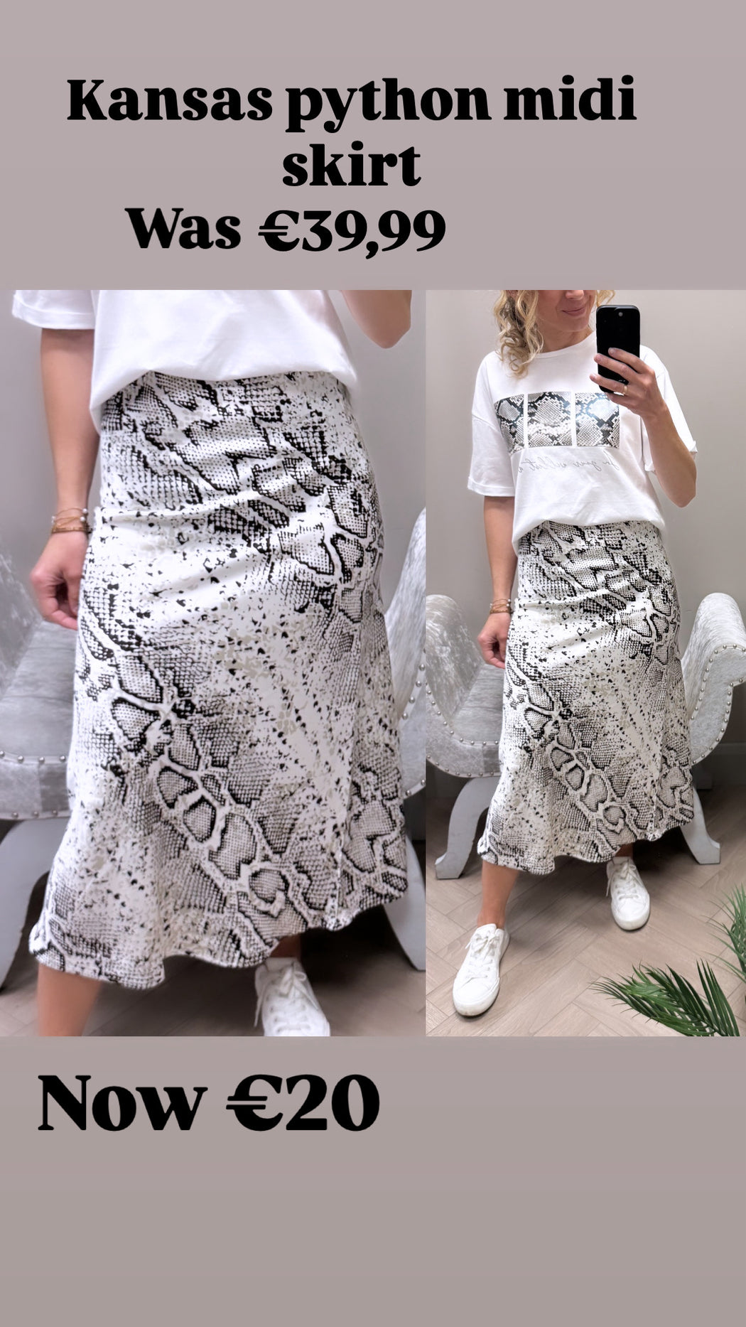 Kansas python midi skirt
