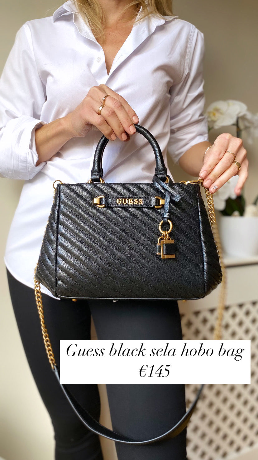 Guess black sela hobo bag QB949505