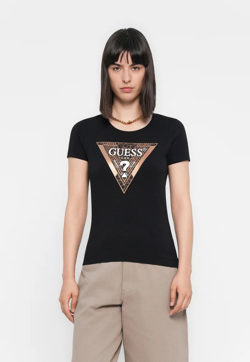 Guess black Leo triangle tee w5BI28j1314