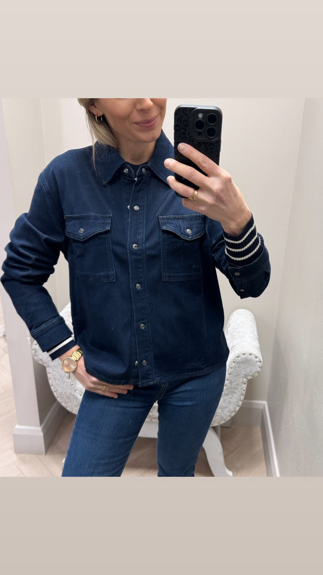 Guess navy soft denim jkt /  shirt w6rn99d6980- OKLN