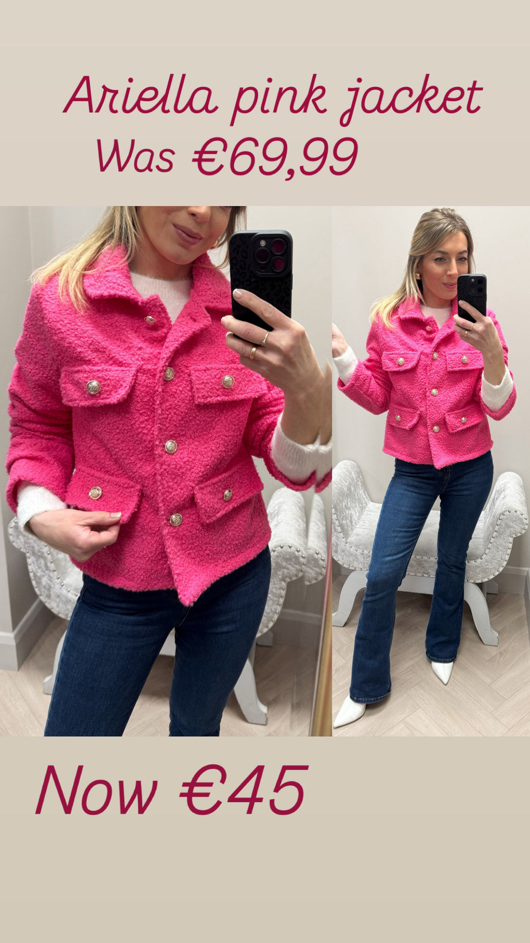 Ariella pink  jacket