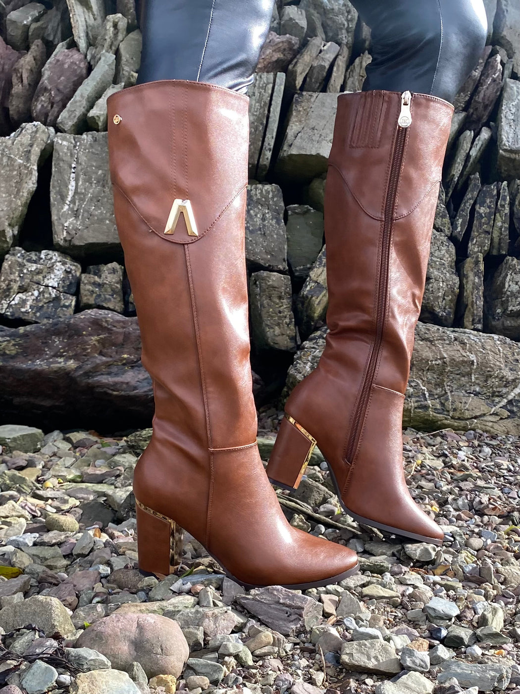 Haffar one driftwood knee high boots