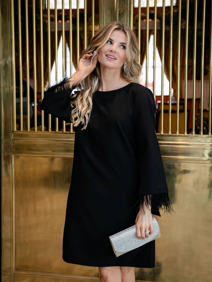 Dakota black bow back dress