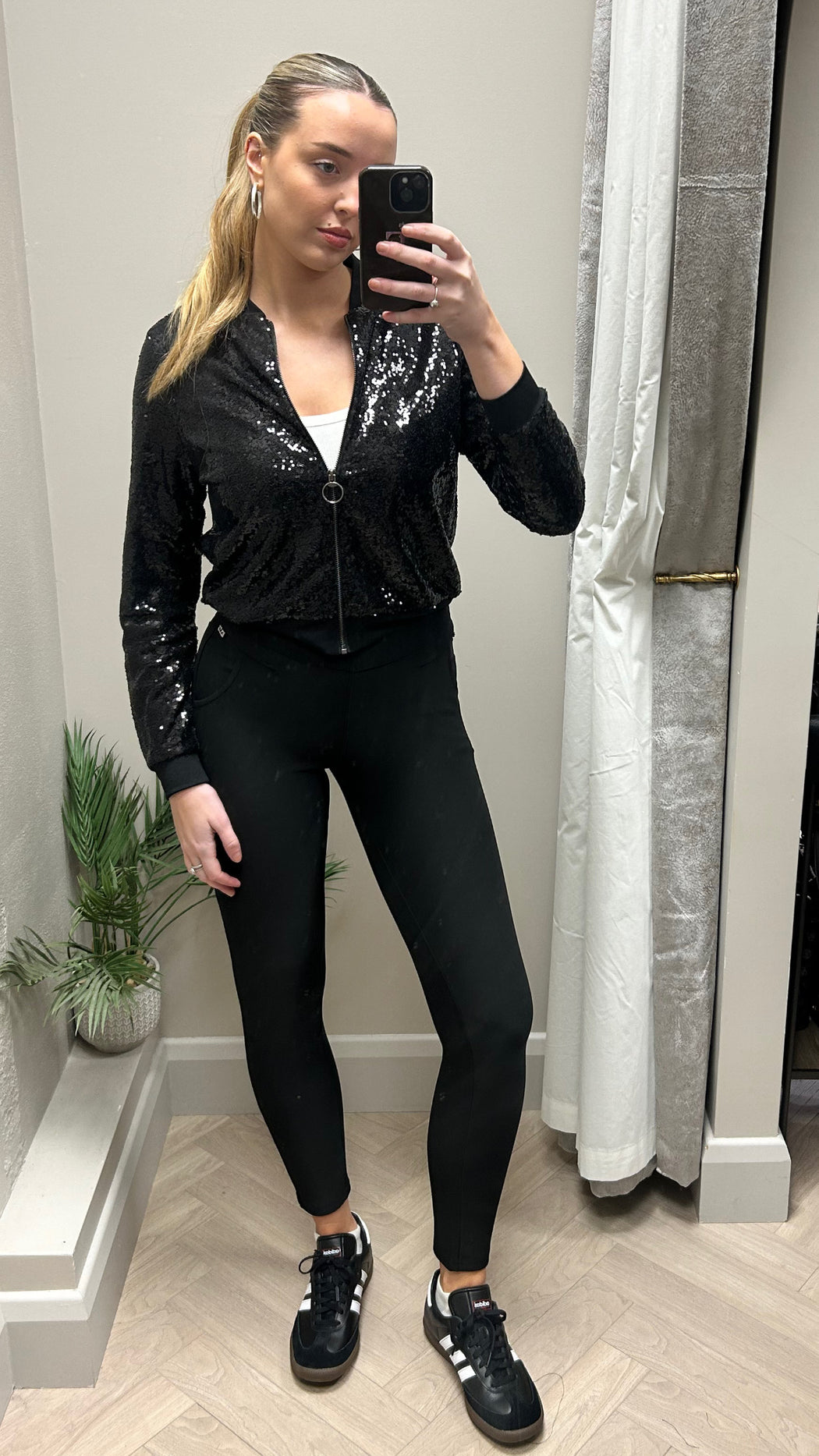 Nyara sequin bomber jacket