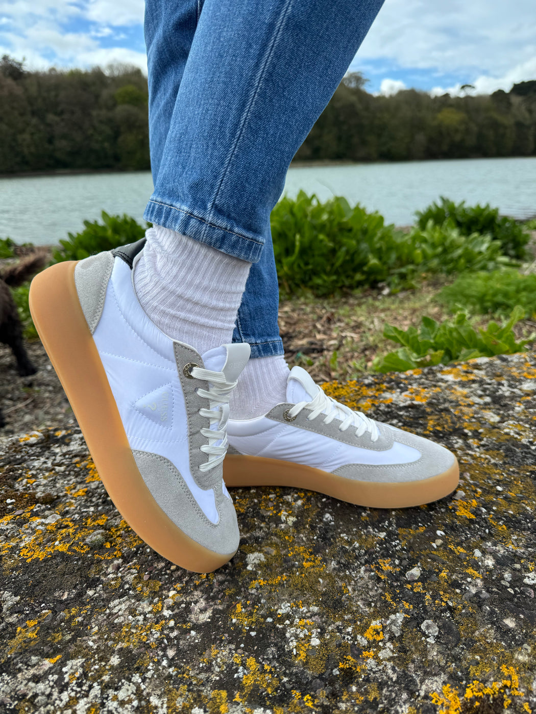Guess suede insert trainer