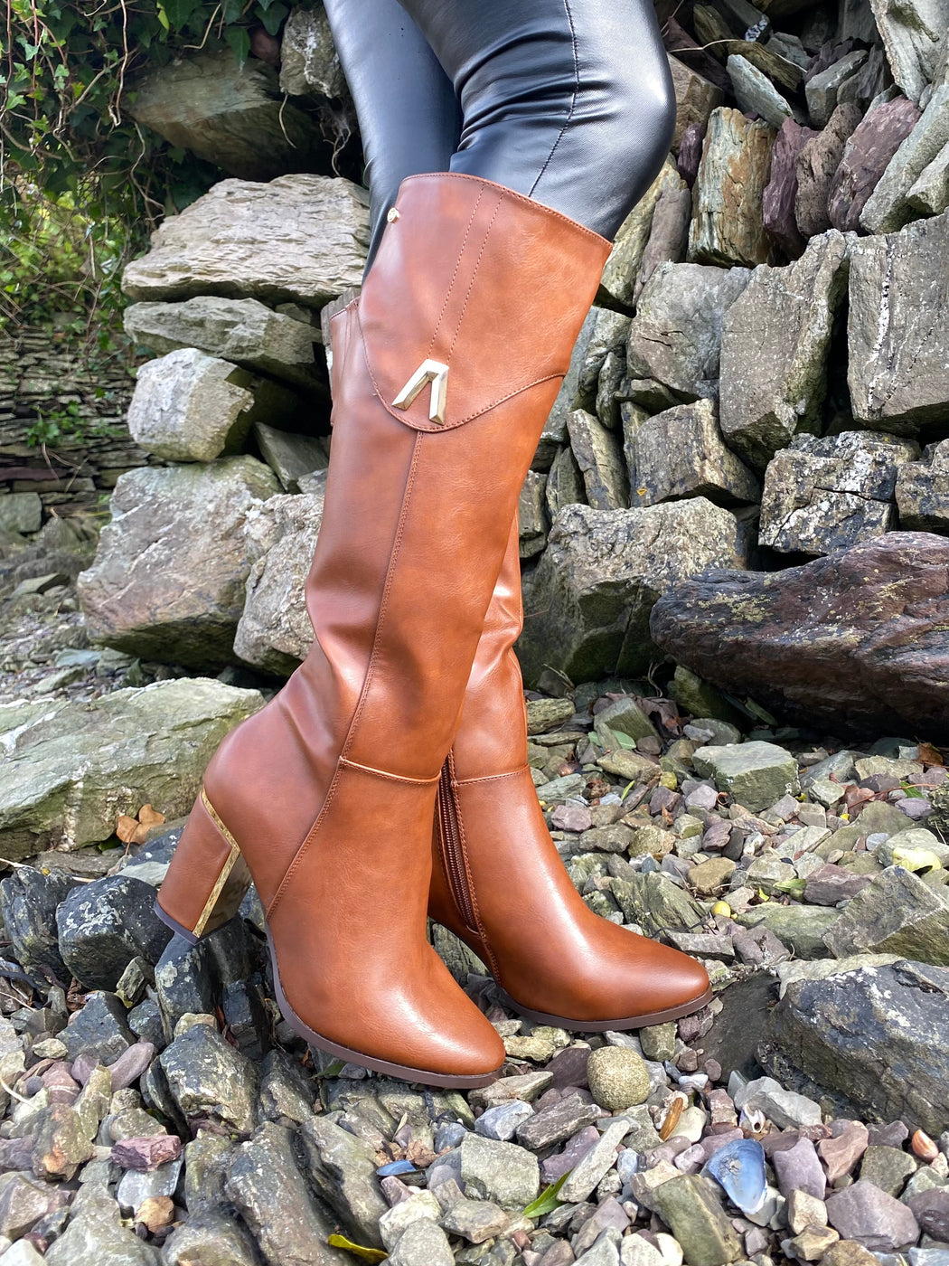 Haffar one driftwood knee high boots