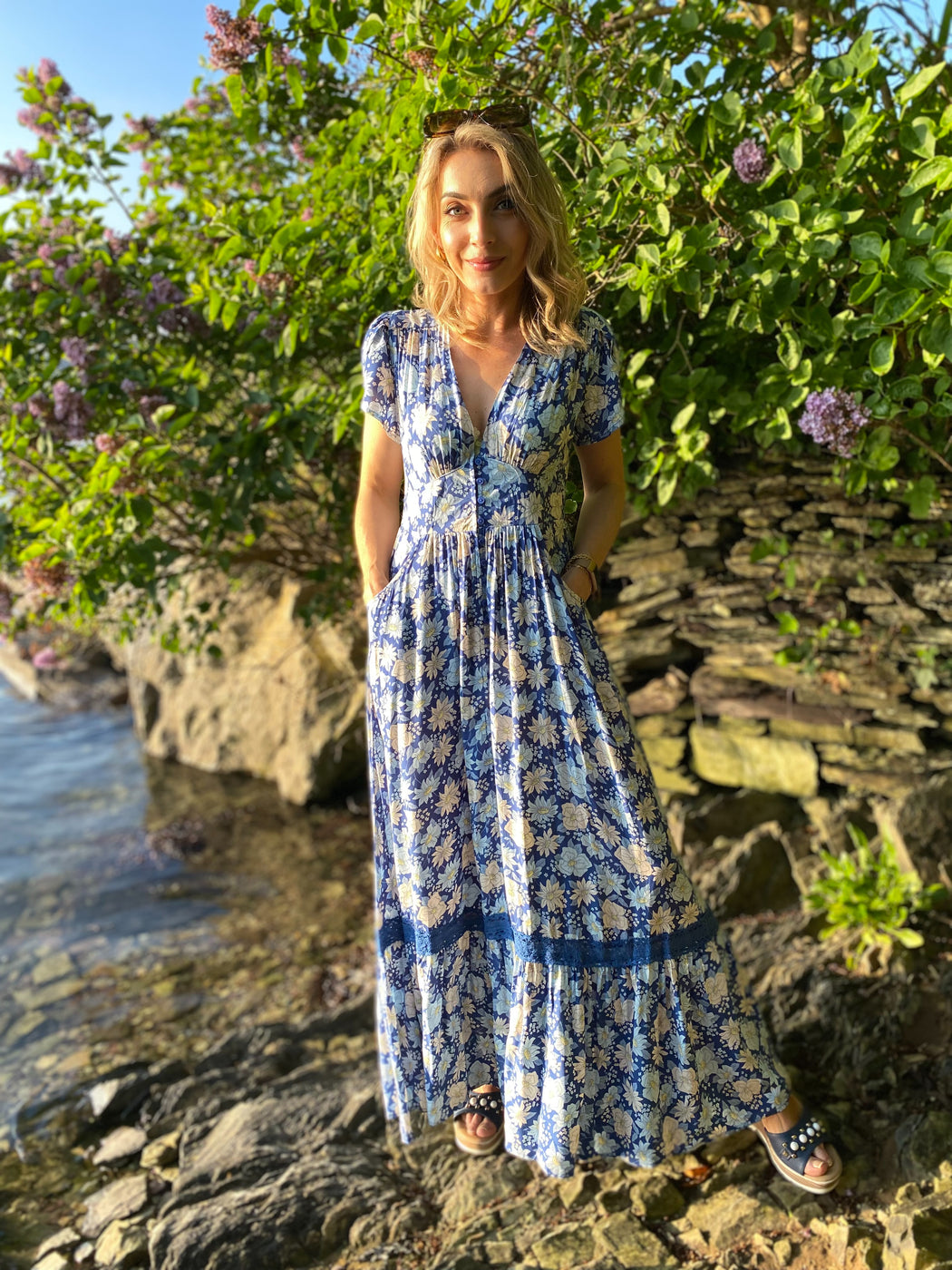 Francesa print maxi dress