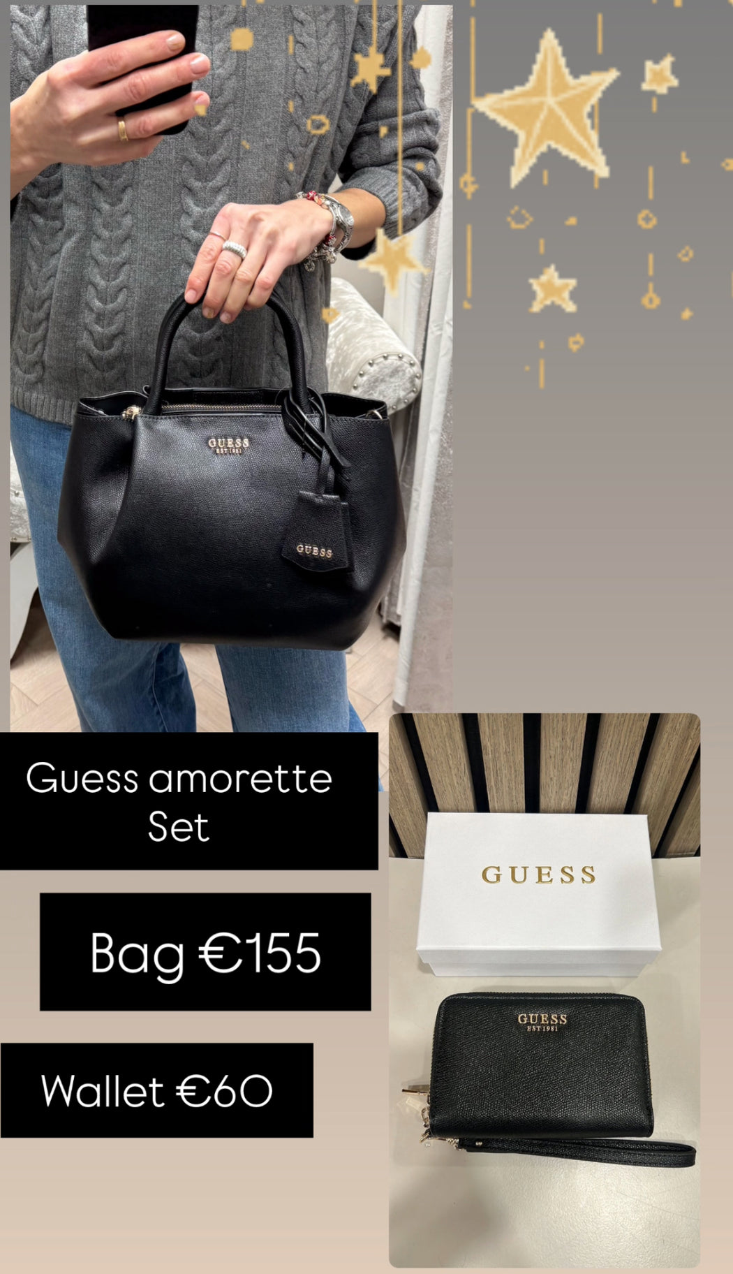 Guess Black AMORETTE Bag. BG789806