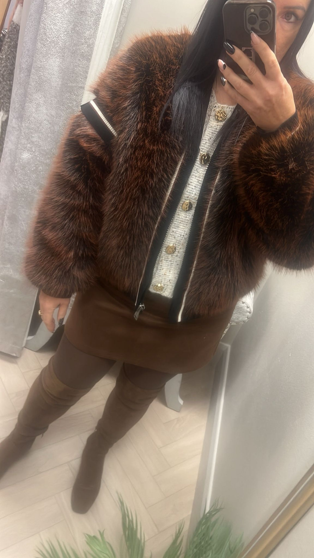 Guess Katia faux fur rib bomber