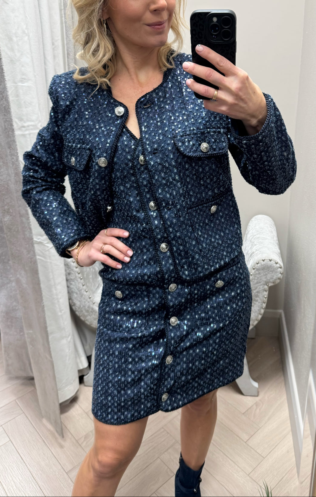 Guess elisa navy jacket w5bnocd0771