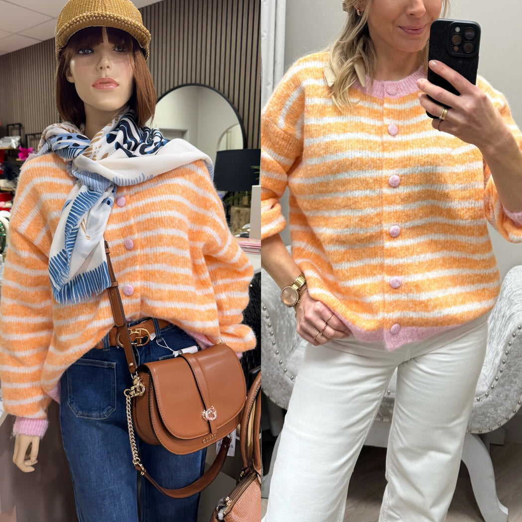 Emma  orange /pink cardigan