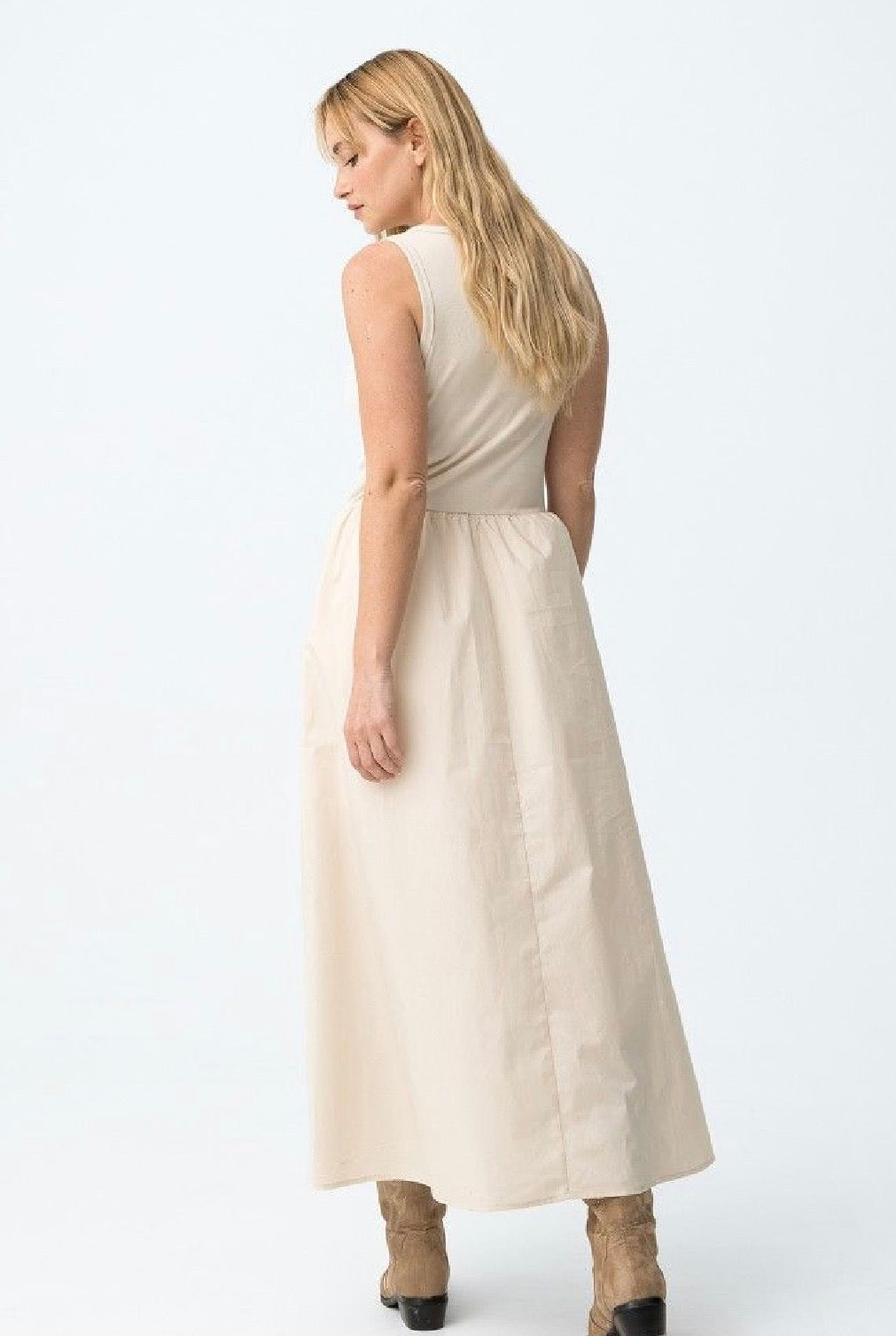 Figi cream midi dress