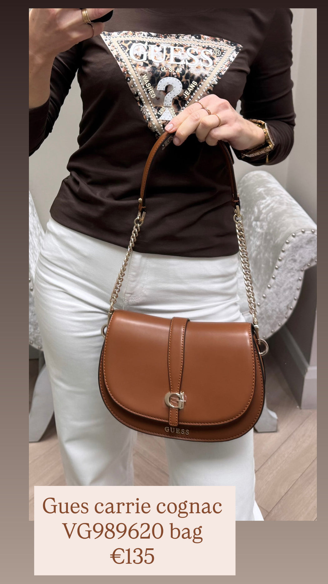 Gues carrie cognac VG989620 bag