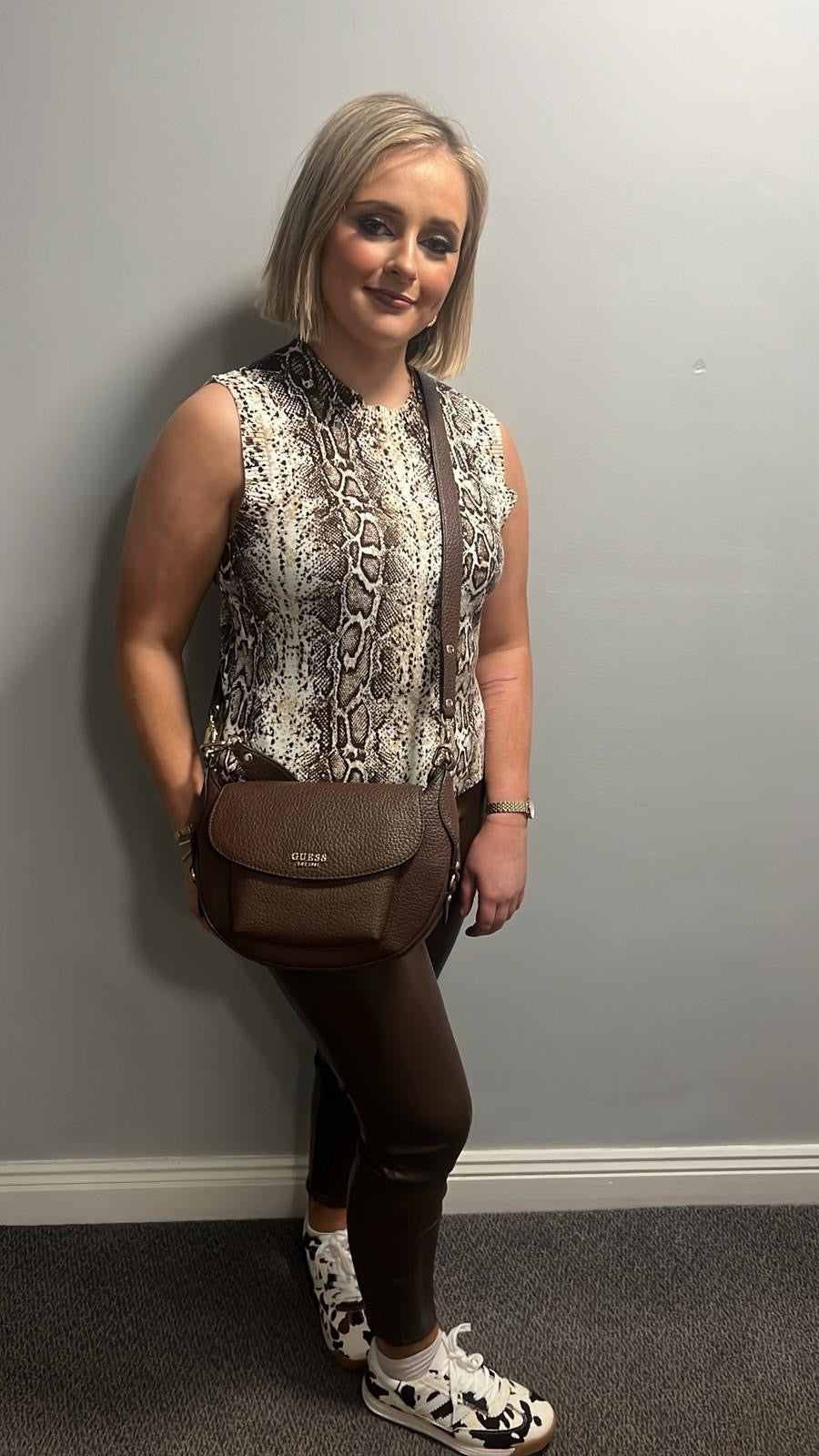 Guess Marsha espresso shoulder / crossbody bag bg950119