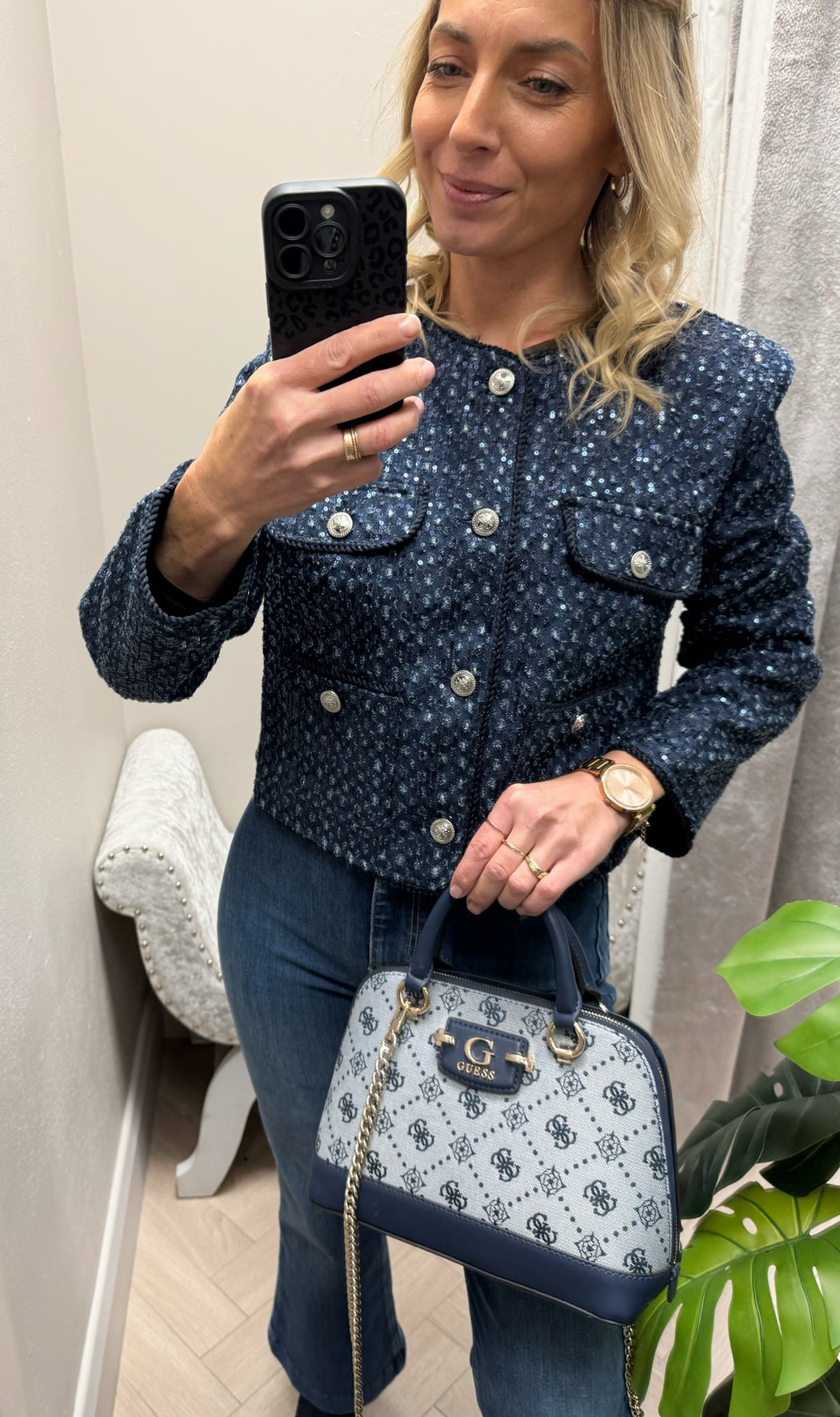 Guess Navy logo NEDA Bag JP965405