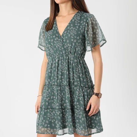 10054794 green floral locura dress