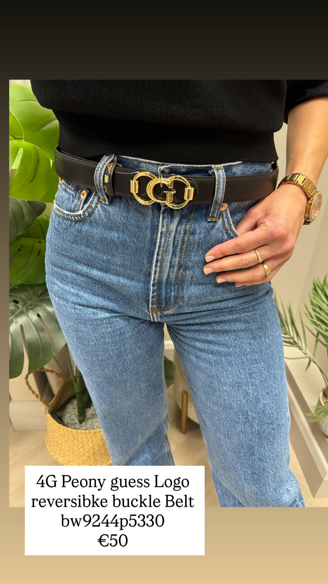 4G Peony guess Logo reversibke buckle Belt bw9244p5330