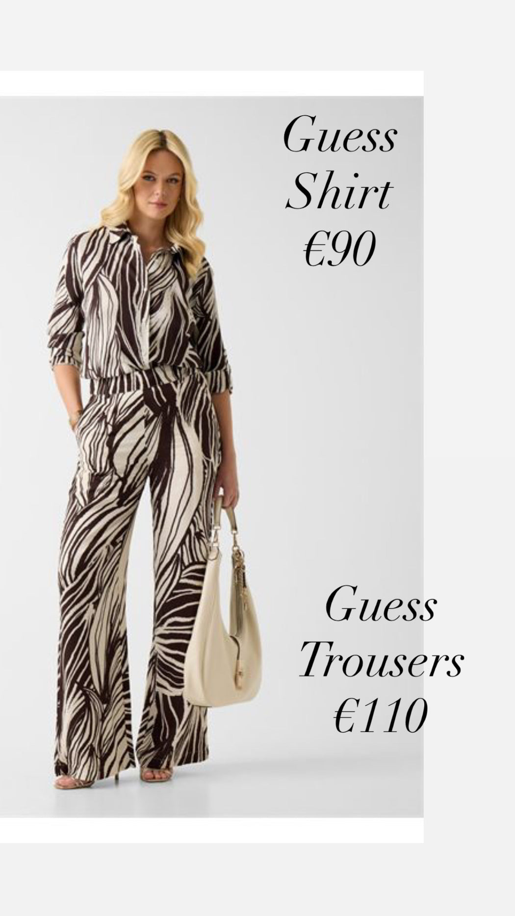 Guess bastienne wide leg trousers w6gb19w1972- pmic