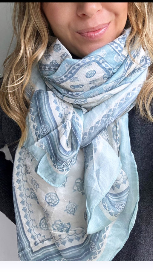 Guess blue print scarf AW5496VIS03 - BLU