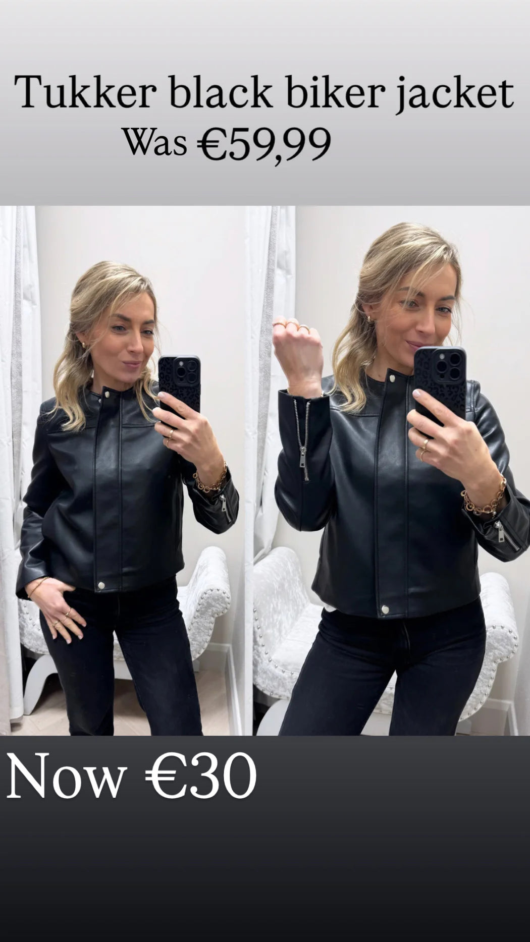 Tukker black biker jacket