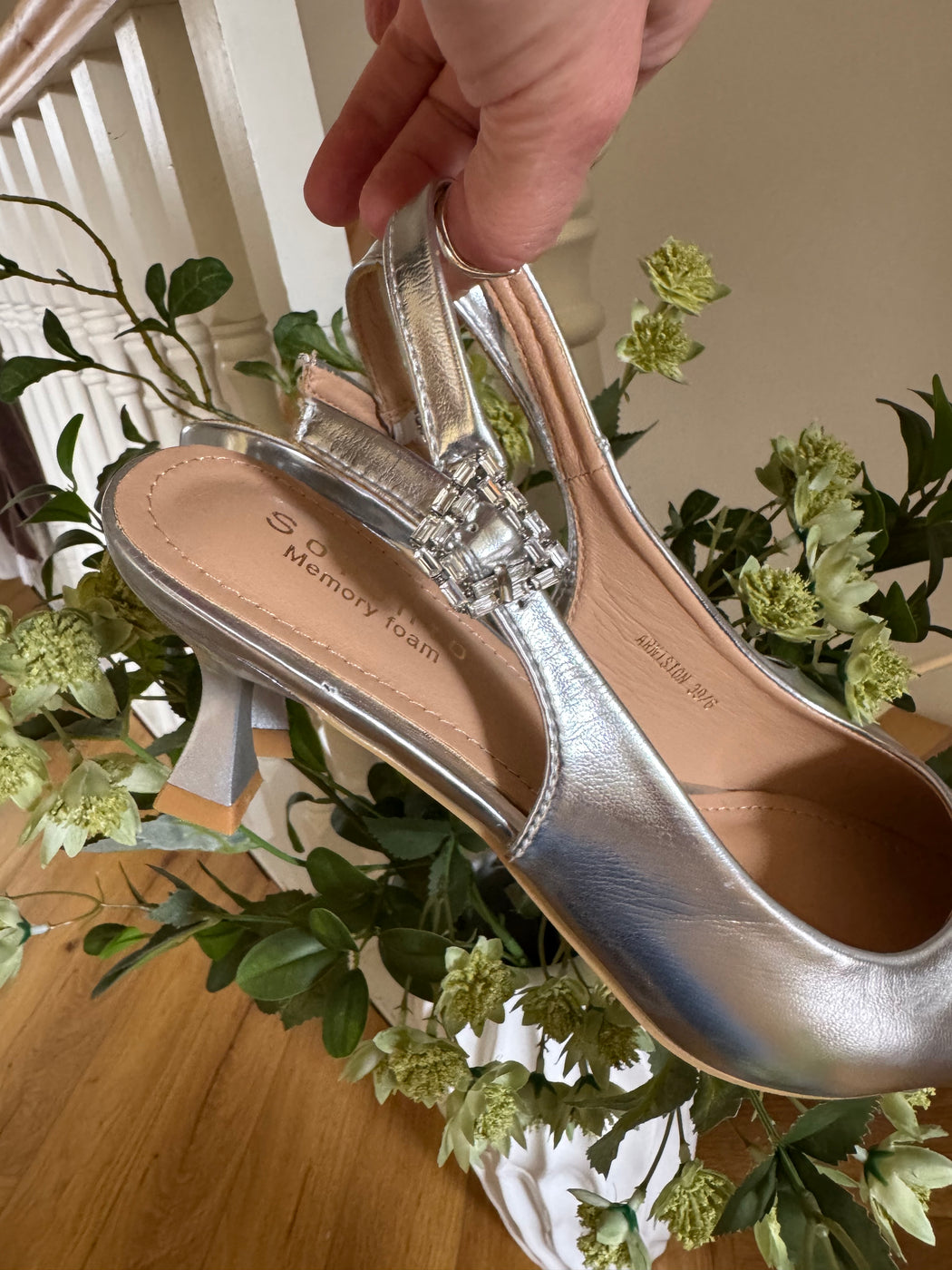 Arniston Silver slingback heels