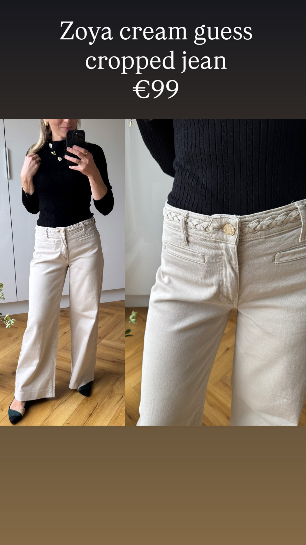 Zoya cream guess cropped jean w6gb15w1886-a115