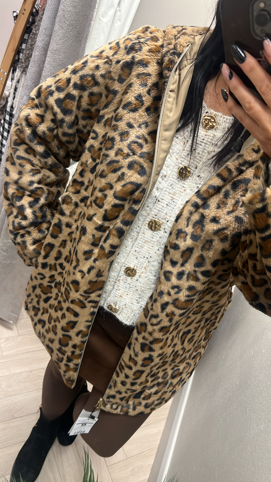 Rocky beige leopard reversible jacket
