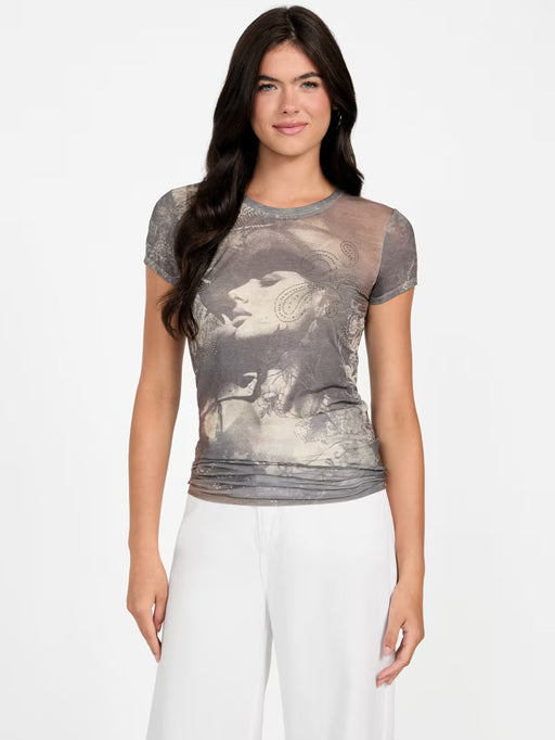 Guess nostalgia rhinestone tee