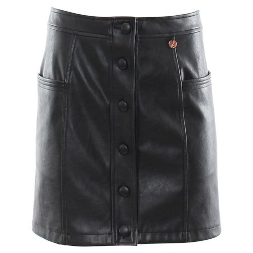 Helia black  leather skirt