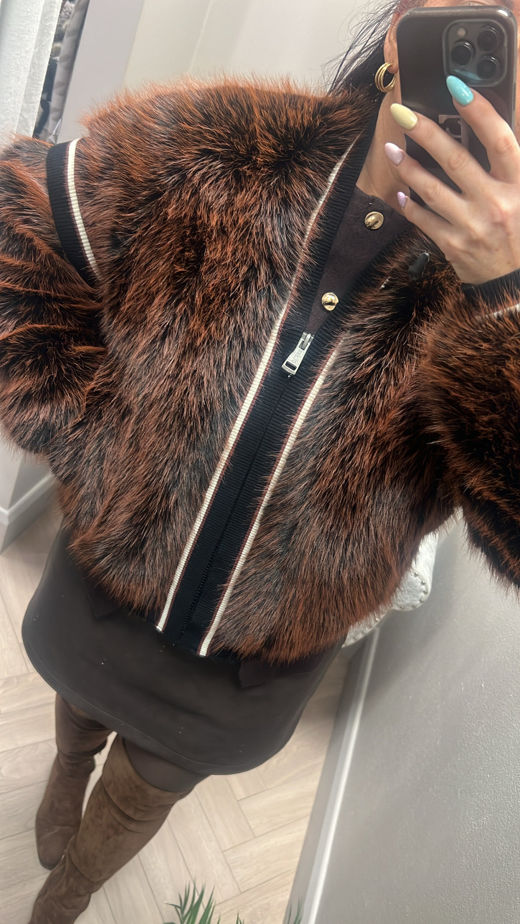 Guess Katia faux fur rib bomber