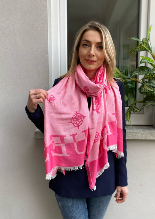 Aw5112vis03 guess pink logo scarf