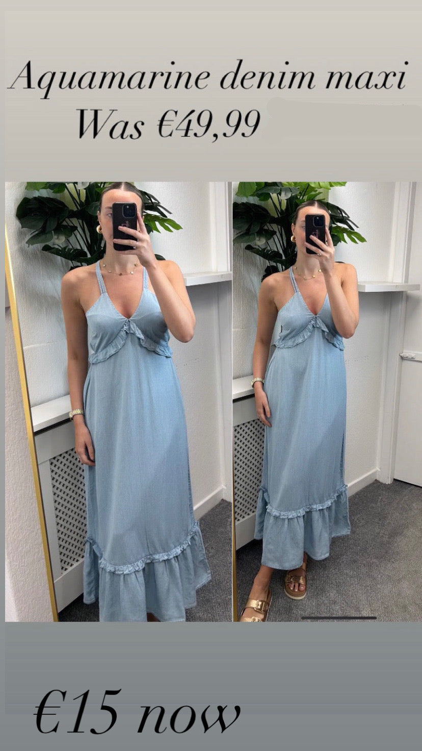 Aquamarine denim maxi