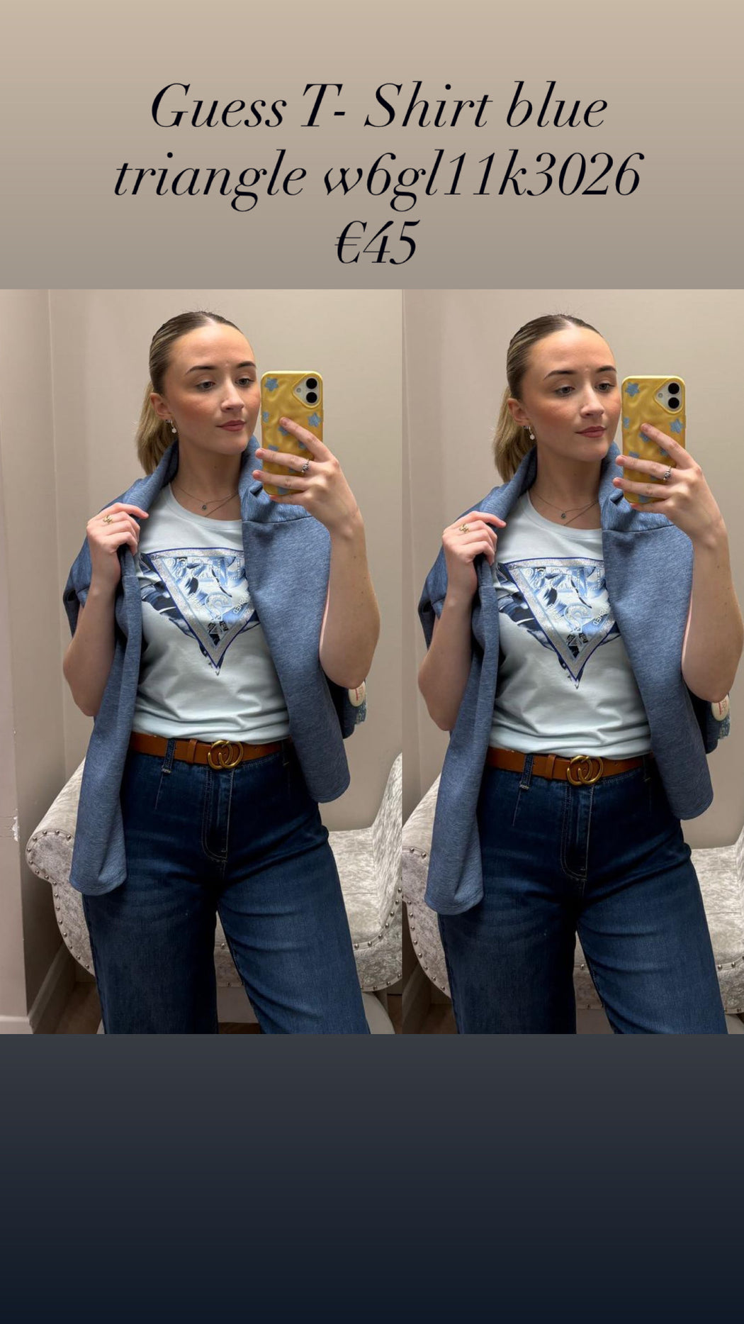 Guess T- Shirt blue triangle w6gl11k3026
